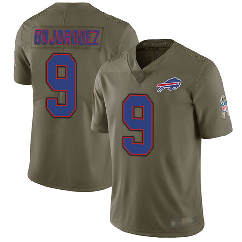 Men Buffalo Bills #9 Corey Bojorquez Limited Olive 2017 Salute to Service NFL Jersey